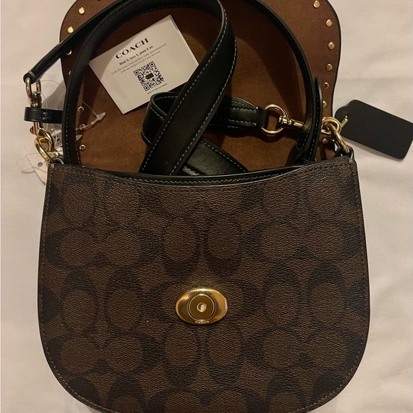 Coach Morgan Saddle Bag w/ Signature Canvas. NWT - Picture 3 of 5